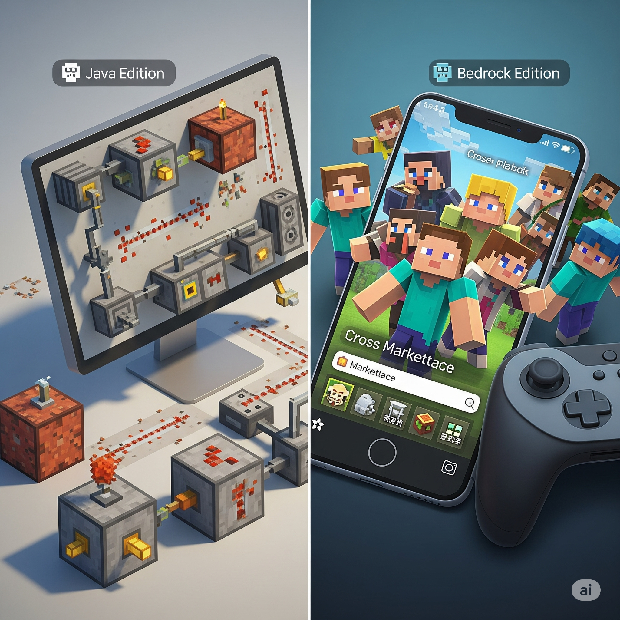 Minecraft Bedrock and Java editions